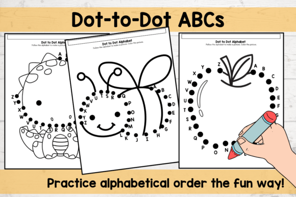 Alphabet Dot-to-Dot Coloring Pages Pre-K: Learning Through Play