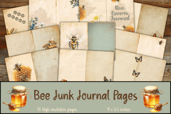 Bee Lovers Junk Journal Mini Kit: Sweet Digital Pages for Creatives