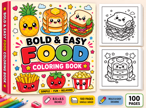 Bold and Easy Food Coloring Book: A Creative Asset for Modern Designers