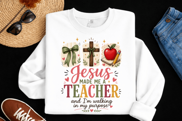 Celebrate Faith and Purpose with the Jesus Made Me A Teacher PNG