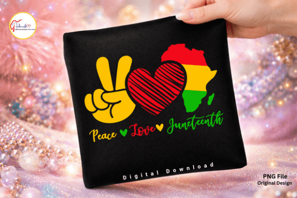 Celebrate Freedom: The Black Pride Peace Love Juneteenth PNG Design
