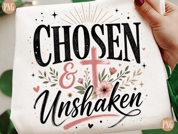 Chosen & Unshaken PNG: Faith-Centered Design Asset