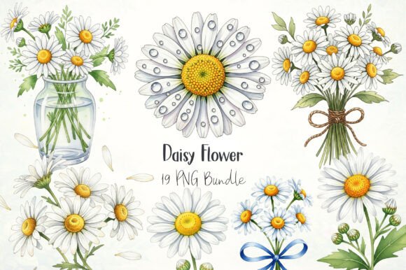 Daisy Flower Watercolor Clipart: Your Go-To Botanical Asset