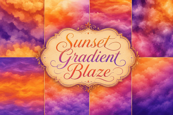 Ignite Your Designs: The Sunset Gradient Blaze Collection