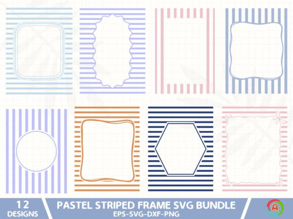 Pastel Striped Frame SVG Bundle: Your Go-To Design Asset