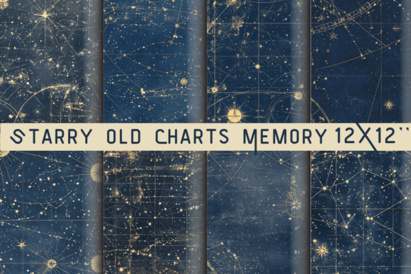 Starry Old Charts Memory Paper: Vintage Celestial Design