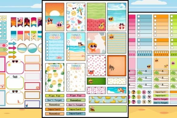 Summer Beach Planner Stickers: Your Seasonal Design Toolkit