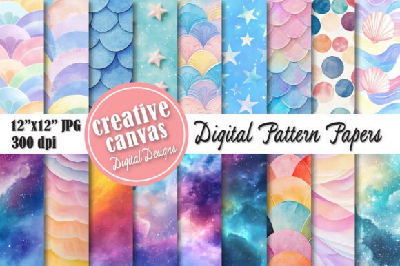 Unlock Dreamy Aesthetics with Pastel Galaxy & Mermaid Digital Paper