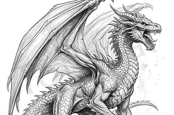 Vintage Dragon: A Mythical Medieval Masterpiece