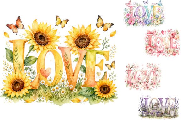 Watercolor Love Seasonal Sublimation PNG: A Designer's Versatile Asset