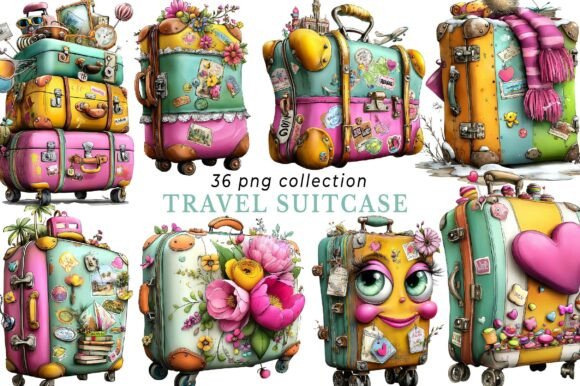 Whimsical Travel Suitcase Clipart: Your Ticket to Creative Journeys