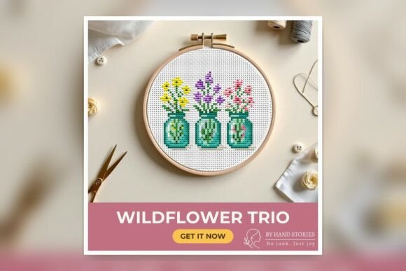 Wildflower Trio Cross Stitch Pattern: A Digital Craft Staple